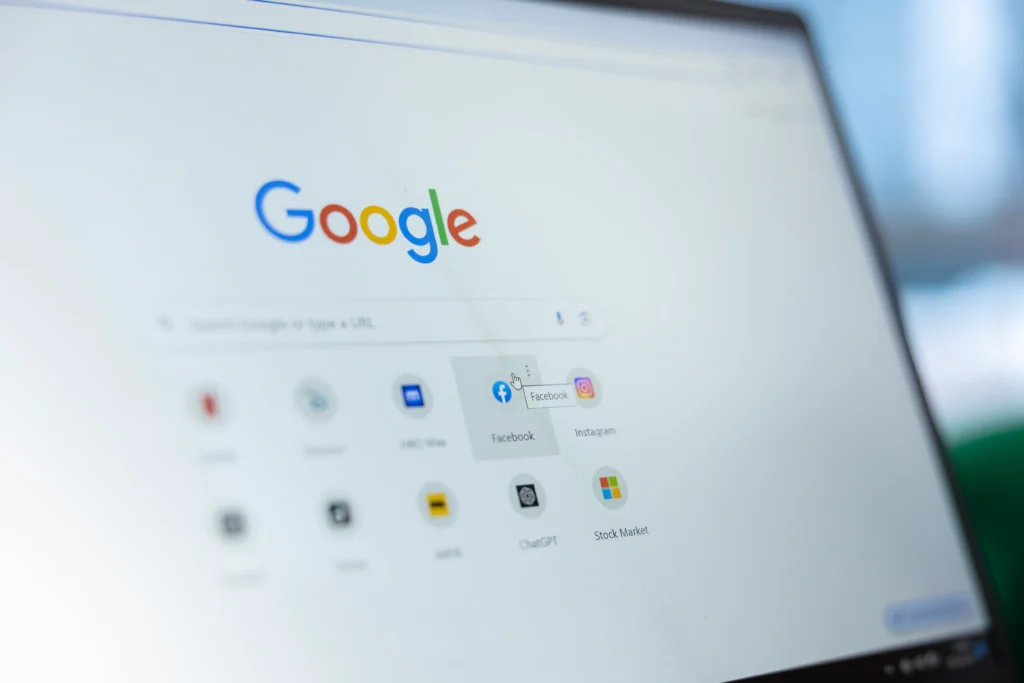 Pantalla con el buscador de Google para ilustrar por qué mi página web no aparece en Google