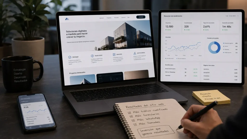 Análisis de métricas y conversiones para medir los resultados de una página web