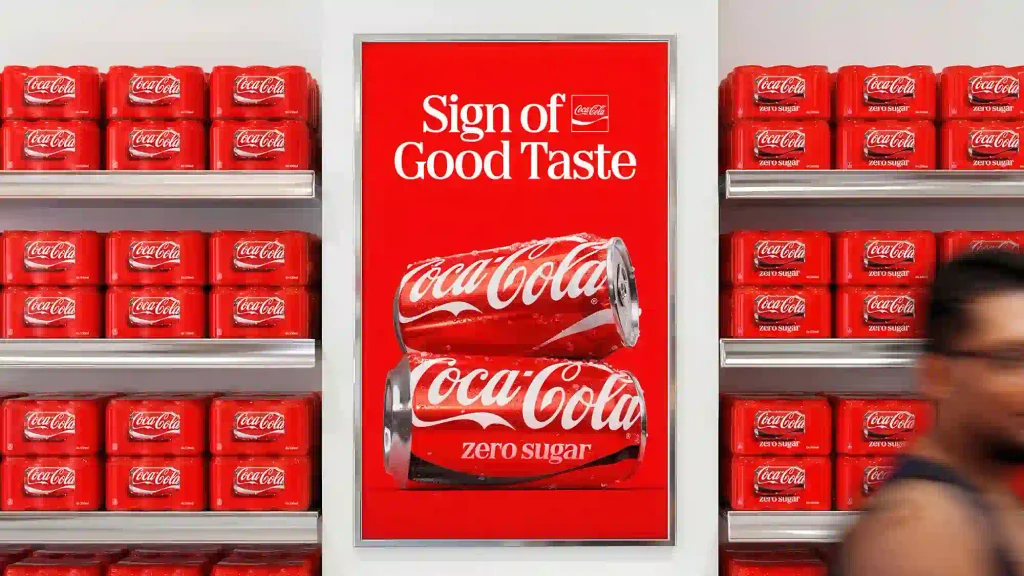 rebranding de coca cola, aplicación en comercio